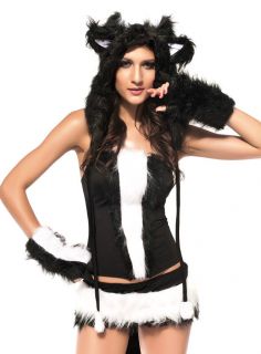 Adult Fursuit Skunk Furry GoGo Dancer Costume Rave Fluffies Leg 