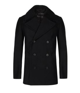Petrov Pea Coat, Men, Coats, AllSaints Spitalfields