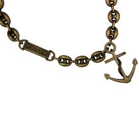 Dolce & Gabbana DJ0287 Mens Jewelry,Anchor Gold Pewter Tone Chain 