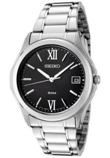 Seiko SGEF21P1 Watches,Mens Black Dial Stainless Steel, Mens Seiko 
