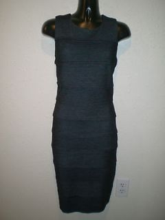 TJ Maxx Forever Dark Blue Denim Look Dress Career Stretchy Knit 