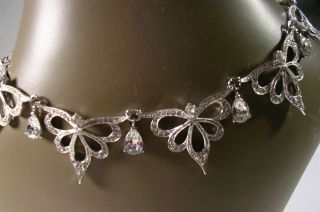RARE Franklin Mint Silver Rhinestone Necklace Gorgeous