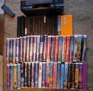 63 Used VHS Kids Movie Tapes & Toshiba Player