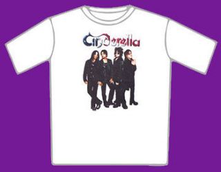 NEW CINDERELLA Band In Black Glam Rock Official T Shirt