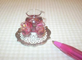   McVicker Pitcher of Sangria/Filled Glasses DOLLHOUSE Miniatures IGMA