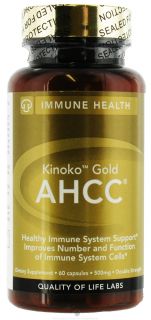 Quality Of Life Labs   Kinoko Gold AHCC 500 mg.   60 Capsules