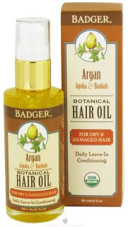 Buy Badger   Hair Oil Botanical For Dry & Damaged Hair Argan, Jojoba 