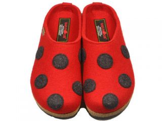 Haflinger Slip on Clog   Ladybird Spot Slippers