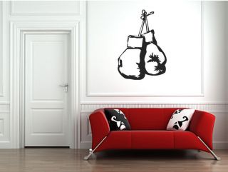 BOXING GLOVES WALL STICKERS GRAPHIC DECAL BOXER MURAL BOYS FIGHT 