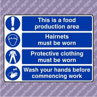 400x300 Food Production / Hairnets / Clothing / Wash Hands Sign (15188 