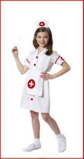 white NURSE child kids girls medical doctor halloween costume SMALL