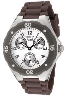 Invicta 0699 Watches,Womens Angel White Dial Brown Silicon, Womens 