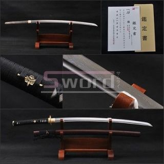 Art fully handmade samurai sword damascus folded steel sharp edge 