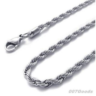   18 32 Silver Tone Mens Stainless Steel Necklace Rope Chain CUS21075