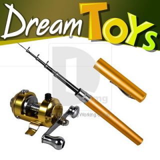 Mini Pocket Pen Fishing Rod +Golden Fishing Reel DF003