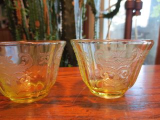 Federal Glass Madrid pattern custard cups, jello mold bowls