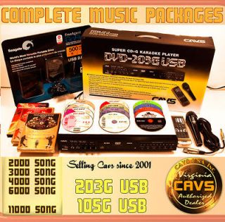 Cavs 203G USB Karaoke Player Hard Drive 7000 SCDG CDG Songs Books 