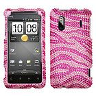 Pink Zebra Hard Rubber Case Cover Skin Protector HTC Thunderbolt 4G 