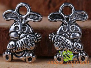   silver bali style cute Rabbit Hare charms Pendants 12*10mm TS460