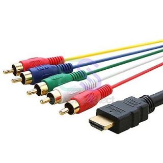 5FT / 1.5M HDMI Male to 5 RCA RGB Audio Video AV Component Cable New
