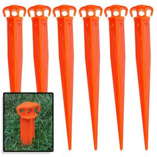 6pc Jumbo 16 Inch Tent Stakes Pegs   Heavy Duty Polymer   Landscaping 