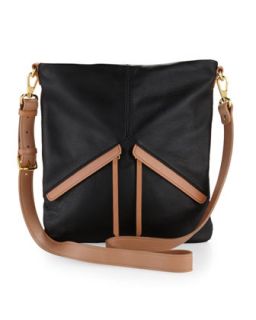 Angled Pocket Crossbody Bag, Black   