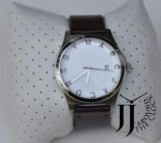   Marc by Marc Jacobs Men Henry White Dial Brown Leather Watch MBM8513