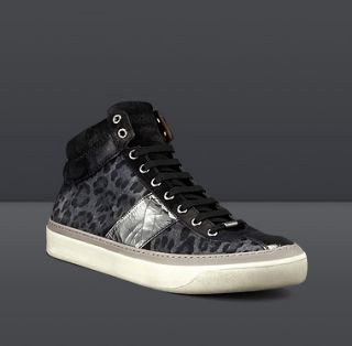 Jimmy Choo  Belgravia  Anthracite Suede High Top Trainers 