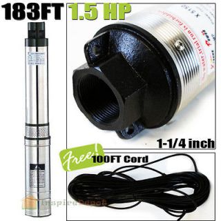   5HP 4in Stainless Steel Bore Submersible Deep Well Pump 120V 18.5GPM