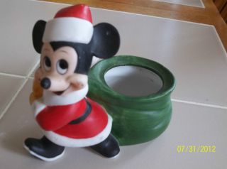 VTG Mickey Mouse Disney Christmas Santa Boot Planter Candy Container 