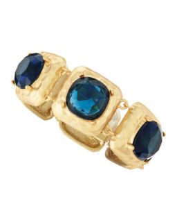 Blue Faceted Golden Bracelet   