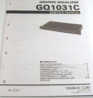 Yamaha GQ1031C Graphic Equalizer Service Manual