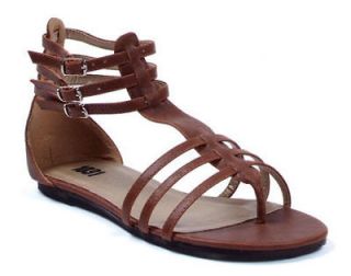 Brown Greek Goddess Gladiator Cleopatra Roman Costume Sandals Shoes 