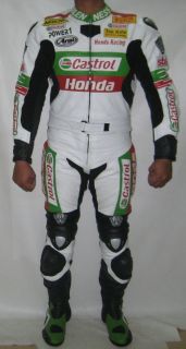 NEW 100% genuine SBK superbike Castrol Honda leather motorcycle suit