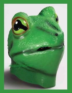   latex costume accessory prop halloween green amphibian adult big eyes