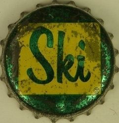 Ski Green and Yellow Soda Cork Crown Tavern Trove