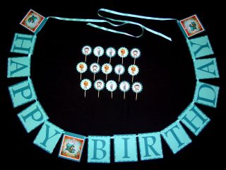 OCTONAUTS custom birthday party banner + 15 cupcake toppers favors