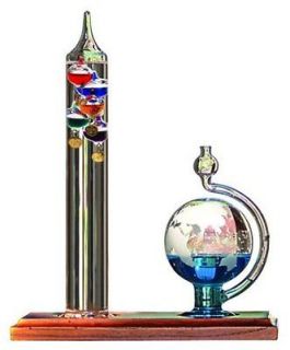 Home/Household/Office/Desk Glass Galileo Thermometer And Barometer Set 