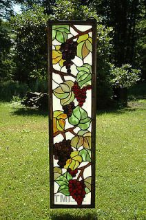 36 Tiffany Style stained glass Jeweled window panel grape vine