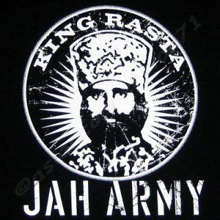   shirt KING RASTA JAH ARMY New Haile Selassie Roots L Large Black