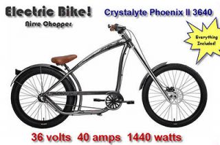   Chopper 36v Electric Bike Crystalyte Motor LiFePO4 Kit 1000w