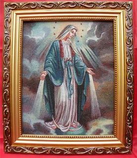 CATHOLIC FRAMED TAPESTRY PICTURE IMMACULATE CONCEPTION OF MARY