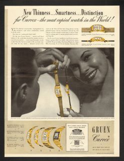 1940 Gruen Curvex Watch   6 Watch Models Vtg. Print Ad