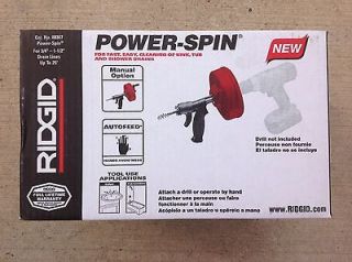 RIDGID Power Spin Drain Cleaner Snake Model # 88387 Hand Crank or use 