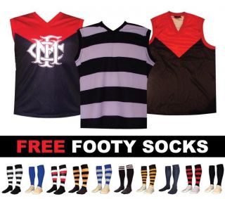   Adults Football Jumper Guernsey Melbourne Geelong FREE Footy Socks