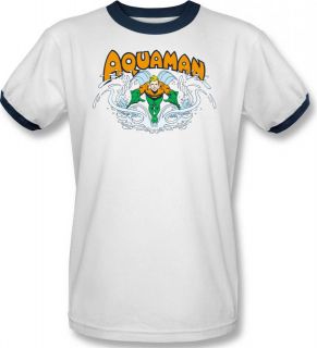 NEW Adult Size Aquaman Swim Original Hero DC Comic Retro T shirt 