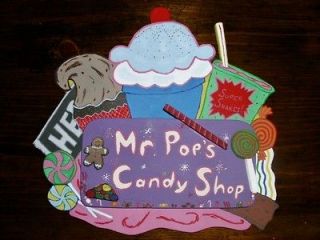 CANDYLAND CHILD RM DECOR Handmade Wood Craft Mr Pops Candy Shop Ice 