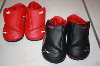   Ferrari Drift Cat III 3 Leather Crib Baby Infant Shoes Black Or Red
