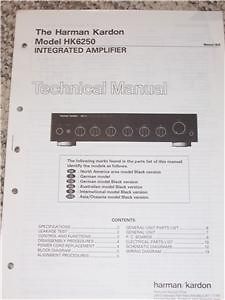 Original Harman Kardon HK6250 Amplifier Service Manual