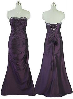 5269 Aubergine Purple Sequinned Evening Dress Prom Gown Bridesmaid UK 